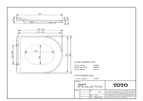 Крышка сиденье TOTO TC513Q - фото 2
