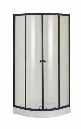 Душевой уголок Orange E01-100TB 100х100 стекло прозрачное профиль черный с поддоном