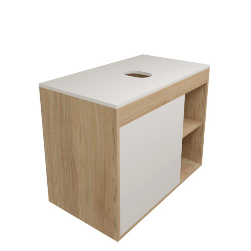 Тумба под раковину Teymi Nura T60533 80х45х62 подвесная цвет дуб/белый - фото 5