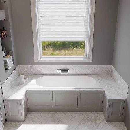 Ванна из искусственного камня Veconi STAMPO STM17075 170х75 пристенная прямоугольная без ножек