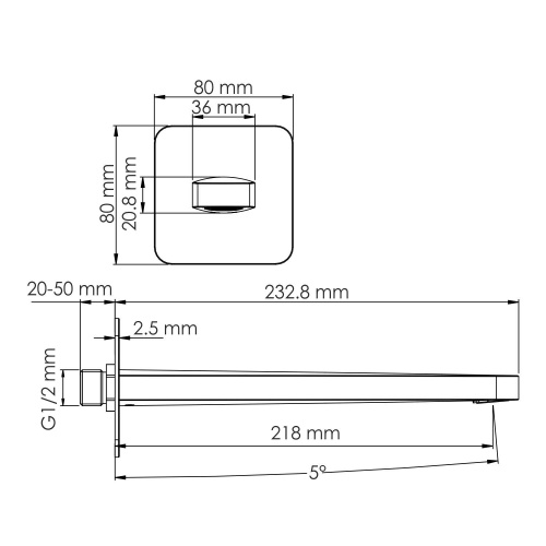 Излив для ванны WasserKRAFT Neckar 2100 A279 встраиваемый золото - фото 3