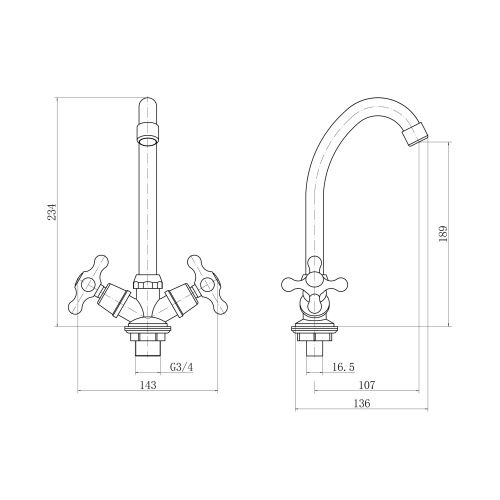 Смеситель для кухни Plstart PD40308 на мойку хром - фото 3