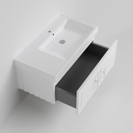 Тумба с раковиной La Fenice CUBO NFNC-01-CUB-B-90-2-90R 90х50 подвесная цвет белый