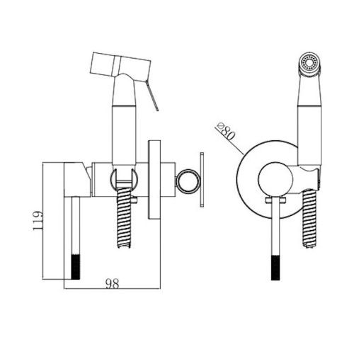 Гигиенический душ со смесителем Voda VSL01B черный - фото 3