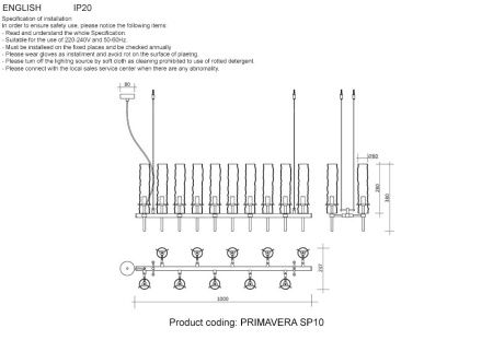 Люстра подвесная Crystal Lux Primavera (Примавера) PRIMAVERA SP10 CHROME