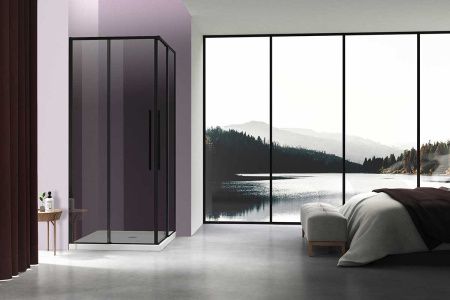 Душевой уголок Vincea Slim-N VSS-4SN8010CGB 100х80 стекло тонированное профиль черный без поддона