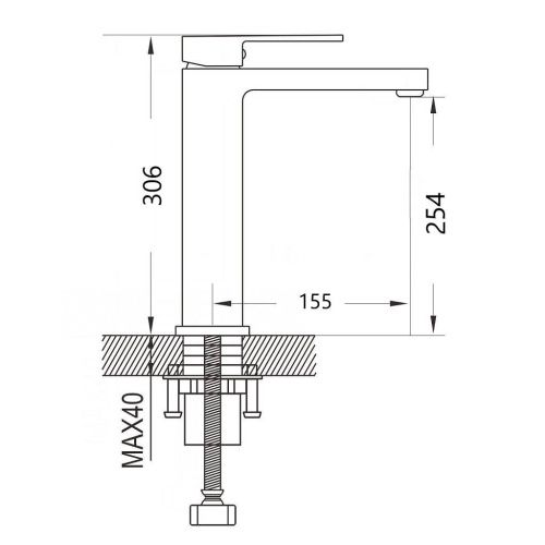 Смеситель Maretti Umbria Black UMB32RF52 на раковину черный - фото 3