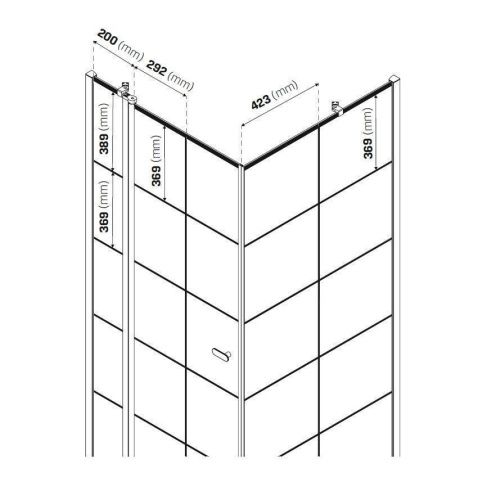 Душевой уголок New Trendy NEW SOLEO Black K-0581 90х90 стекло прозрачное профиль черный без поддона - фото 4