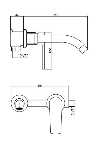 Смеситель для раковины Esko SM28 CR встраиваемый в стену хром - фото 3