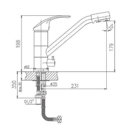 Смеситель для кухни Haiba HB21 HB4321 на мойку хром