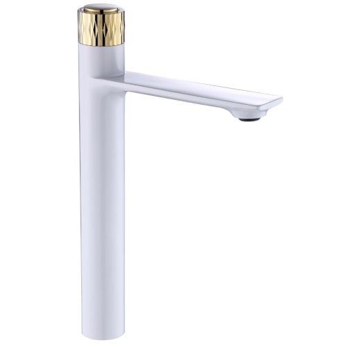 Смеситель Savol S-601810GWB на раковину белый/золото - фото 2