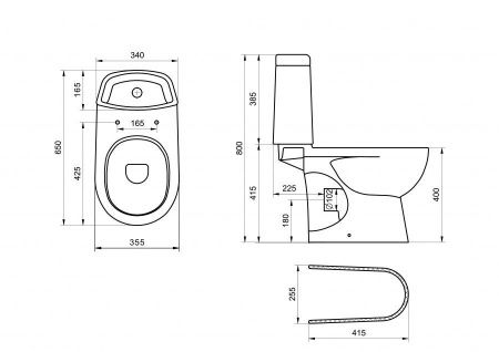 Унитаз-компакт напольный с бачком Santek Остин 1WH302419 белый с сиденьем микролифт душевой смыв