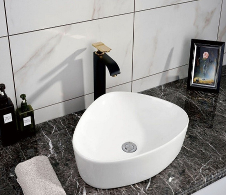 Раковина CeramaLux 9386 51х41 накладная цвет белый