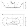 Ванна акриловая Abber AB9281 170х75 отдельностоящая прямоугольная с каркасом