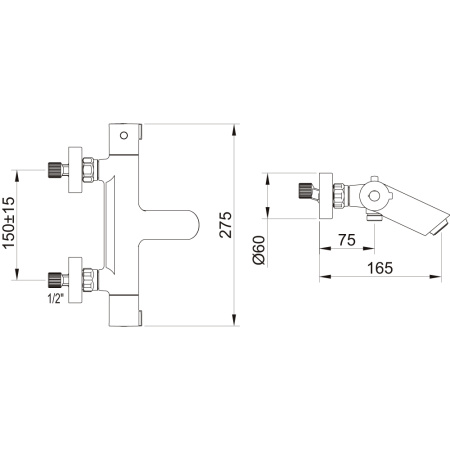 Смеситель Clever Up! Urban 61012 настенный хром