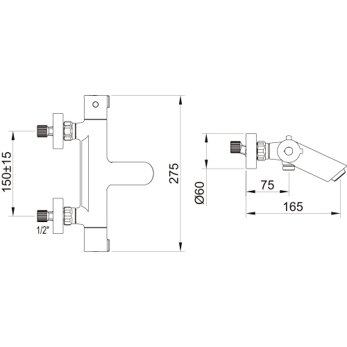 Смеситель Clever Up! Urban 61012 настенный хром - фото 2