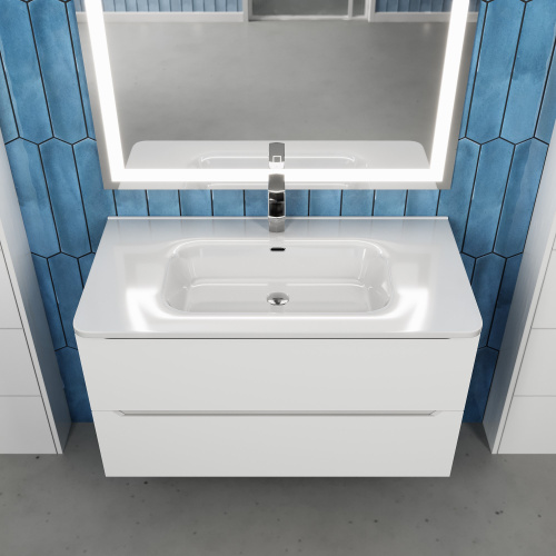 Раковина Uperwood Monica 91 см RMonica90wg полувстраиваемая цвет белый - фото 4