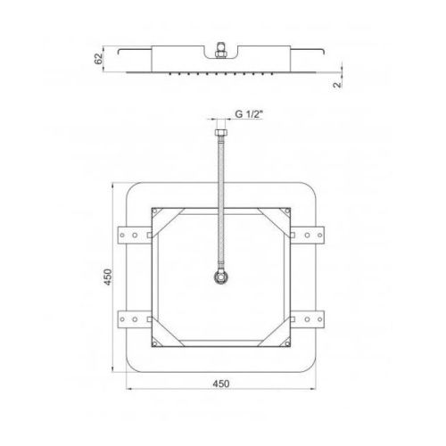 Верхний душ Webert Aria AC0844845 сталь - фото 3