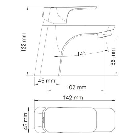 Смеситель Wasserkraft Salm 2700 2703 на раковину хром