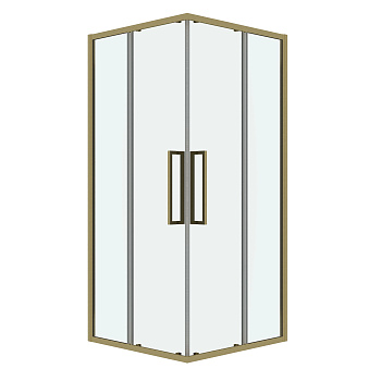 Душевой уголок Grossman Cosmo 300.K33.02.1010.32.00 100х100 стекло прозрачное профиль золото матовое без поддона