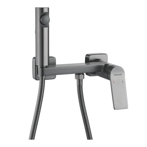 Гигиенический душ со смесителем Shevanik S4105T-1 оружейная сталь - фото 2