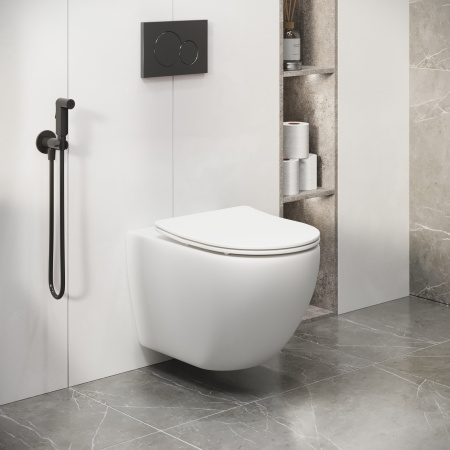 Унитаз подвесной Grossman Торнадо GR-4411MSQ белый матовый с сиденьем микролифт безободковый смыв торнадо