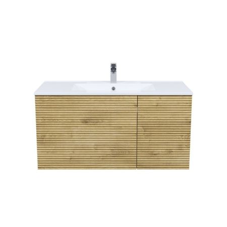 Тумба с раковиной Iddis Bild BIL10V0i95K 100х50 подвесная цвет коричневый