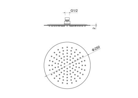 Верхний душ Aquatek AQ2073MB 25х25 черный