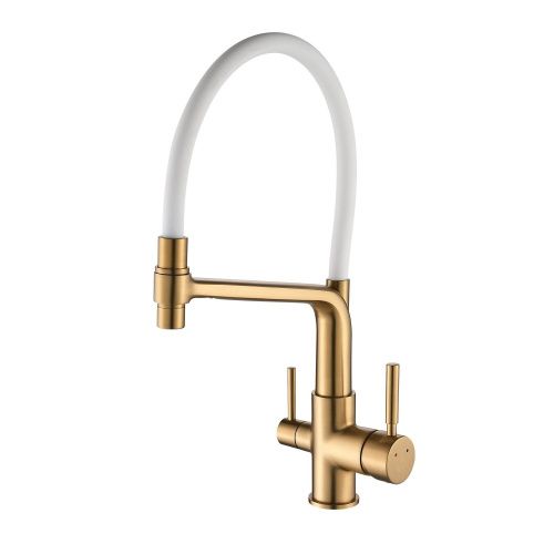 Смеситель для кухни Rose R658G на мойку золото - фото 2