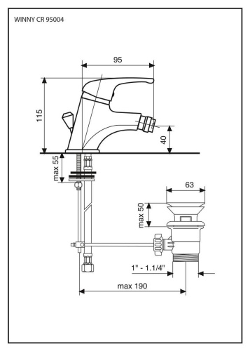 Смесители Emmevi Winny 95004/CR на столешницу хром - фото 2