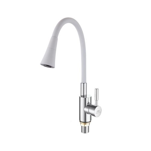 Смеситель для кухни Fashun A4053+B13 на мойку белый/хром - фото 2