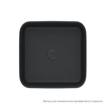 Раковина керамическая Iddis Bridge BRIBM04i27 40х40 накладная цвет черный без отверстий под смеситель