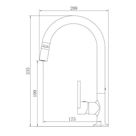 Смеситель для кухни Voda HR519AR на мойку хром
