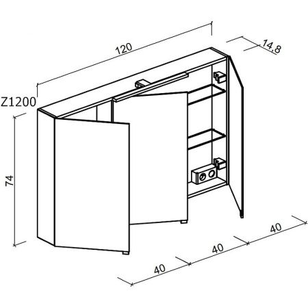 Зеркало-шкаф Sancos Hilton Z1200 120х70 подвесной цвет белый