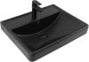 Раковина керамическая Aquanet Ирис 00329247 60х50 полувстраиваемая цвет черный 1 отверстие под смеситель