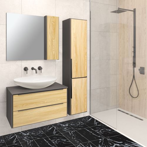 Тумба под раковину Runo Мальта 00-00001099 90х50 подвесная цвет коричневый - фото 5