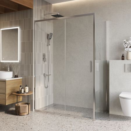 Душевой уголок BelBagno LUCE LUCE-AH-1-140/80-C-Cr стекло прозрачное 6 мм