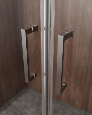 Душевая дверь Cezares MOLVENO MOLVENO-BF-2-170-C-GM-IV 170х195 стекло прозрачное профиль оружейная сталь