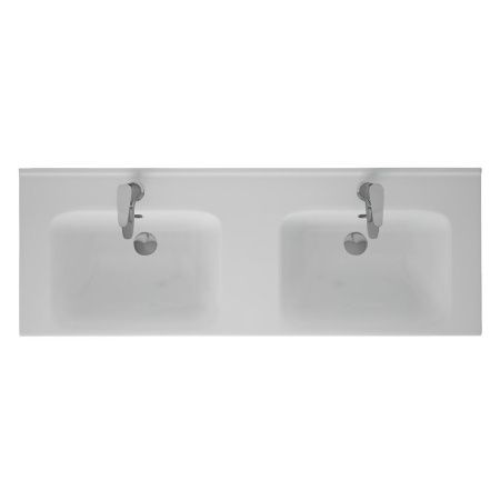 Раковина керамическая Dreja Harmony 641938 130х50 полувстраиваемая цвет белый 2 отверстия под смеситель