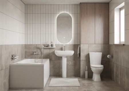 Унитаз-компакт напольный с бачком Santeri Ультра 1P4013S0000BF белый с сиденьем каскадный смыв