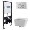 Комплект унитаз с инсталляцией с клавишей смыва ABBER Rechteck AC1201-AC0105-AC0121