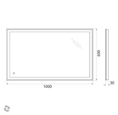 Зеркало с подсветкой BelBagno SPC-GRT-1000-600-LED-TCH 100х60 подвесное