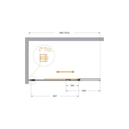 Душевая шторка на ванну Cezares SLIDER SLIDER-FIX-VF-11-100/150-C-Cr 100х145 стекло прозрачное профиль хром ориентация универсальная