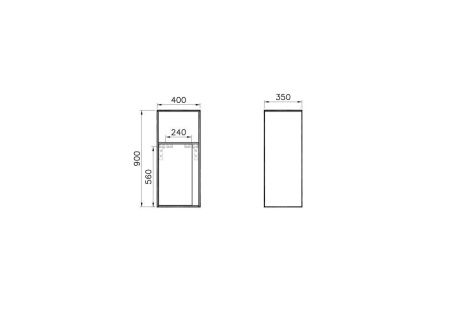 Шкаф Vitra Metropole 58208 40х90 подвесной цвет коричневый