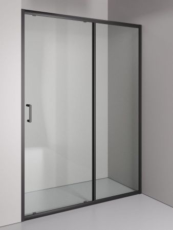 Душевая дверь Orange E02-140TB 140х190 стекло прозрачное профиль черный