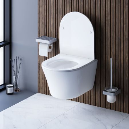 Унитаз подвесной Damixa Skyline DX35C1700SC белый с сиденьем микролифт безободковый каскадный смыв