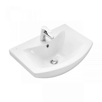 Раковина керамическая Onika Балтика 1WH501702 55х43 накладная цвет белый 1 отверстие под смеситель