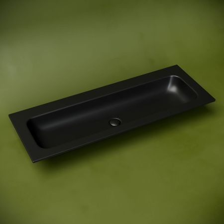 Раковина из сантехнического фарфора Ceramica Nova GRACE CN7016MBwx 120х50 накладная цвет черный без отверстий под смеситель