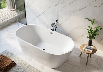 Ванна акриловая Cerutti SPA CT10519 170х75 отдельностоящая овальная с ножками Ванна акриловая Cerutti SPA CT10519 170х75 отдельностоящая овальная с ножками