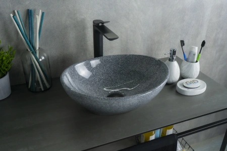 Раковина керамическая Gid Lago 54430 40х30 накладная цвет многоцветный без отверстий под смеситель